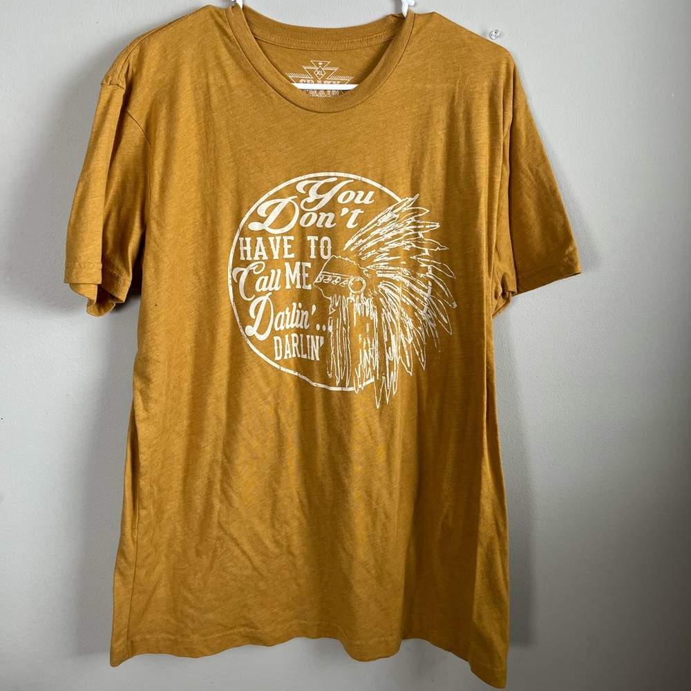 You Don’t Have To Call Me Darlin’ XL Mustard Crazy Train Shirt